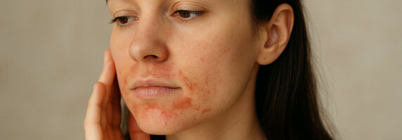 Junge Frau mit perioraler Dermatitis im Gesicht – TCM kann helfen, Haut und Körper ganzheitlich zu behandeln