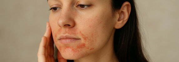Junge Frau mit perioraler Dermatitis im Gesicht – TCM kann helfen, Haut und Körper ganzheitlich zu behandeln